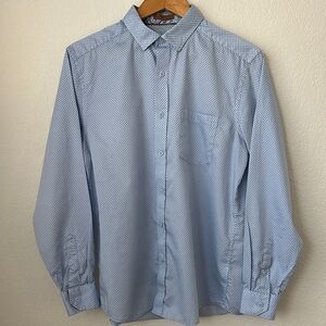 Johnston & Murphy Light Blue Geometric Shirt